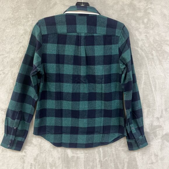 Untuckit Flannel Shirt Women’s 4 S Blue & Green Plaid Top Button Up Cotton New - Picture 2 of 5